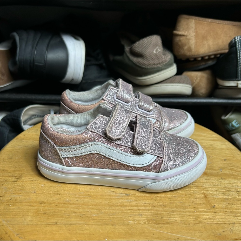Vans old skool glitter pink v strap